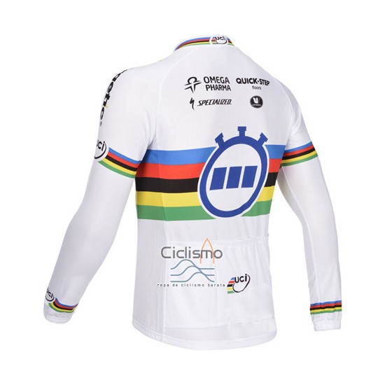 Uci Mondo Campione Lider Quick Stepropa Ciclismo Culotte Largo 2013 Hombre Mangas Largas 